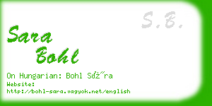 sara bohl business card